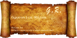 Gyurovics Rózsa névjegykártya